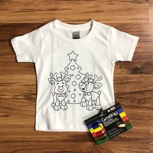 Christmas coloring shirt with fabric markers